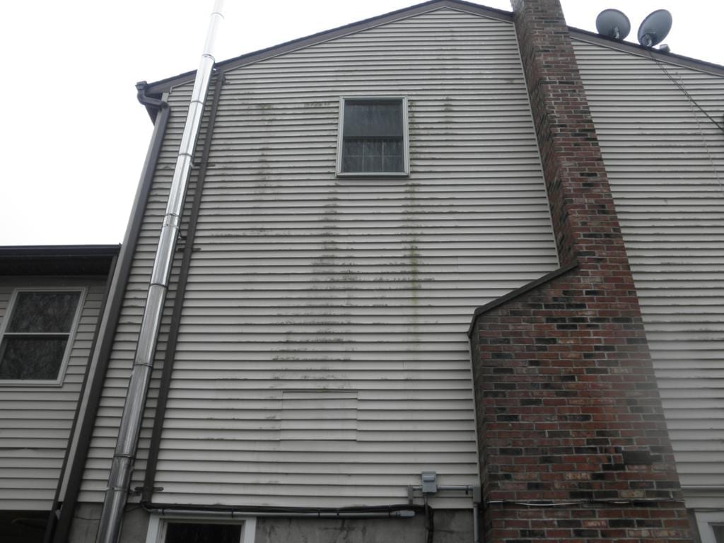 Scarsdale Soft Roof Washing Westchester NY vinyl siding before pressure cleaning